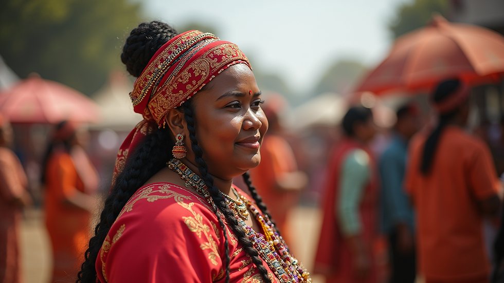 Eye-level view of a vibrant cultural festival showcasing diverse traditions
