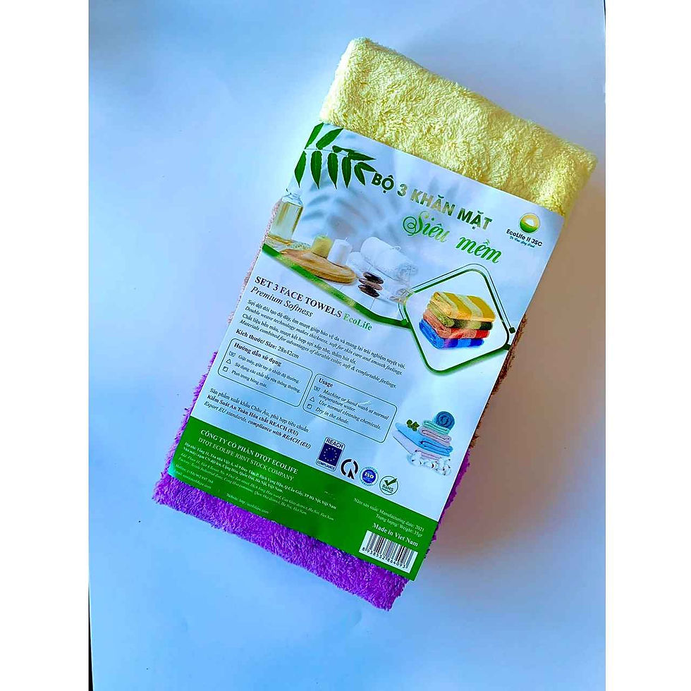 Thumbnail: [LỐC] KHĂN MẶT SIÊU MỀM - ECOLIFE - 3 CHIẾC/LỐC