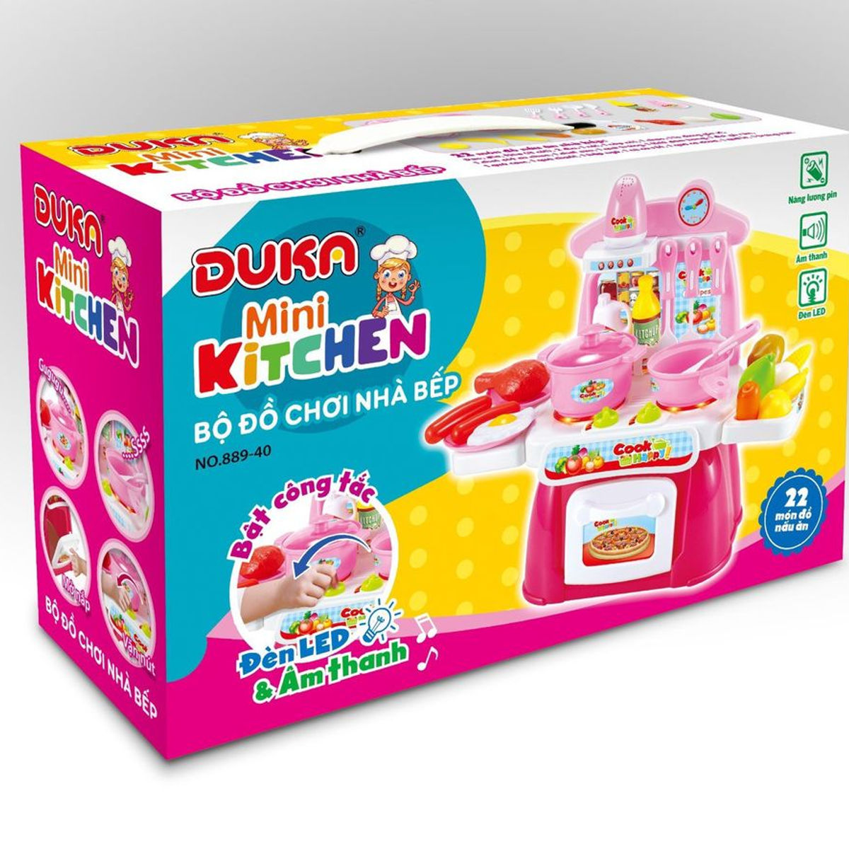 ĐỒ CHƠI NHÀ BẾP KẾT HỢP VỚI ÁNH SÁNG VÀ ÂM THANH - DUKA