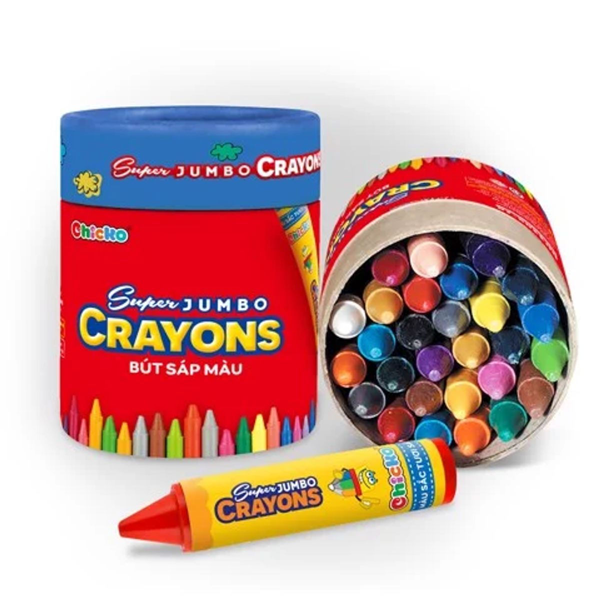 BÚT SÁP MÀU SUPER JUMBO CRAYONS (18 MÀU) DK 3305-18 - DUKA