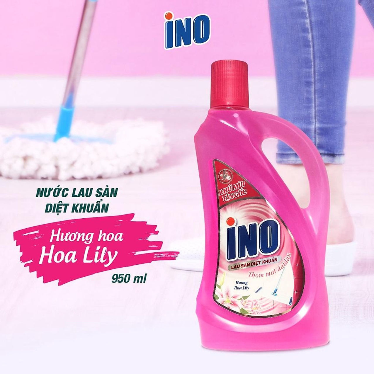 NƯỚC LAU SÀN DIỆT KHUẨN HƯƠNG HOA LILY 950ML - INO