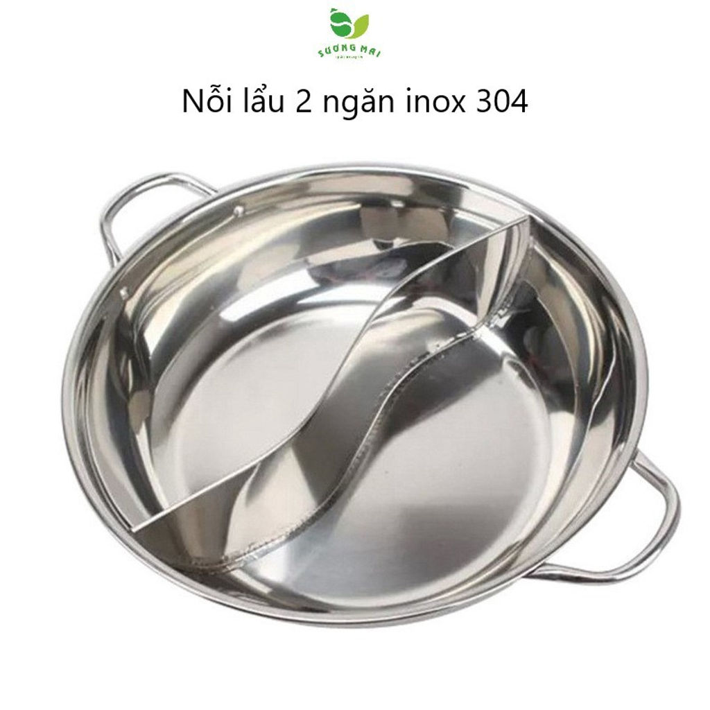 NỒI LẨU 2 NGĂN INOX 304 - SƯƠNG MAI