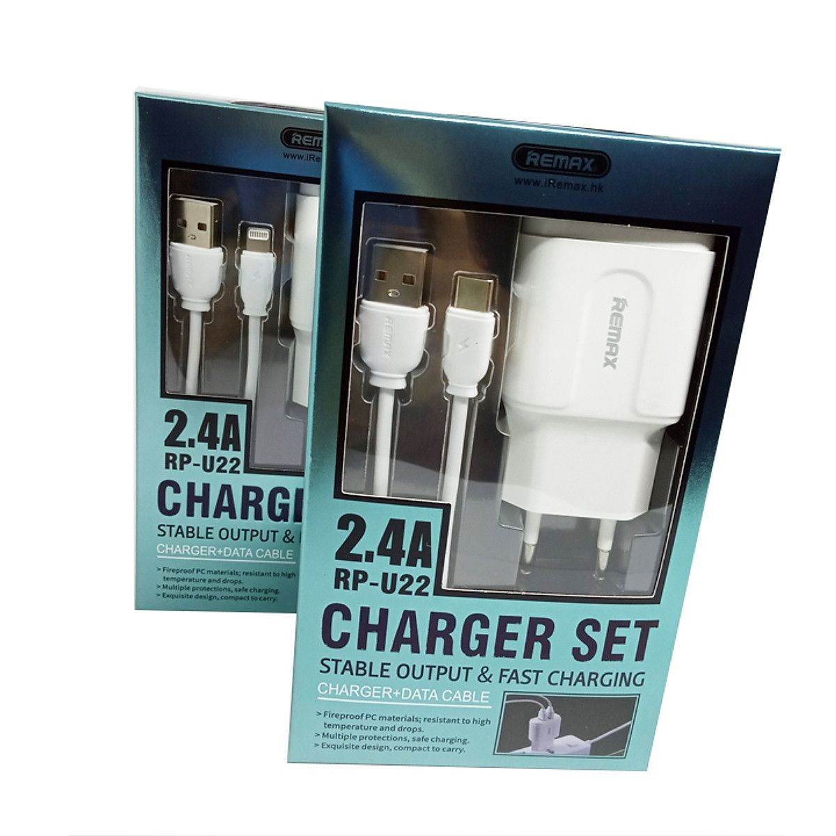 COMBO CỦ CÁP SẠC NHANH MICRO 2.4A RP-U22 - REMAX