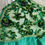 Thumbnail: Marchesa Notte Embroidered and Embellished Cape Dress Crystal Emerald Green Gown