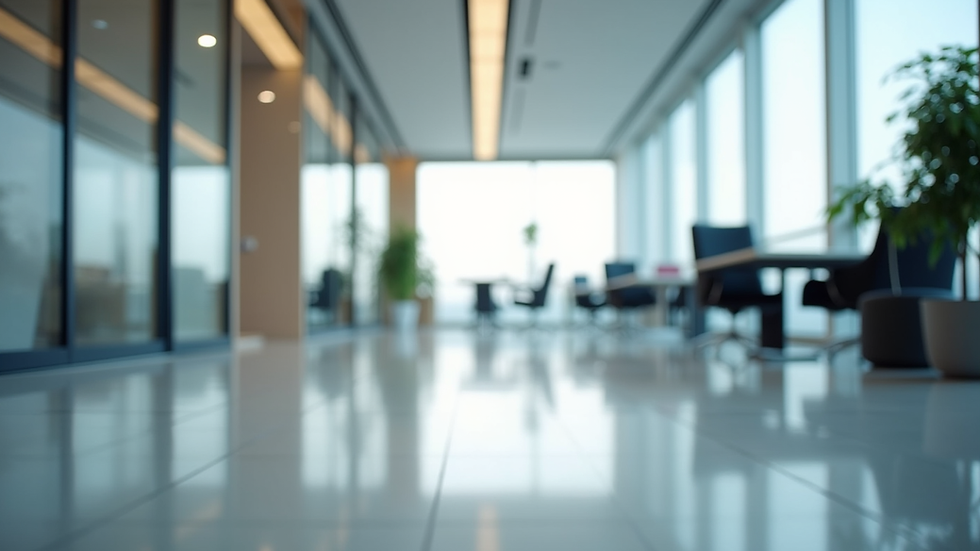 Eye-level view of a freshly cleaned modern office space