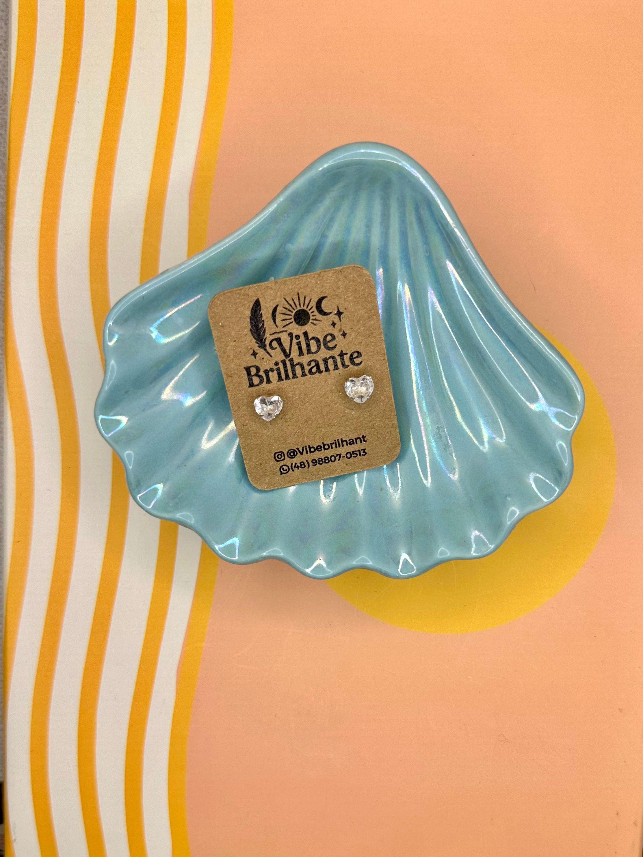 Brinco Coração Zircônia