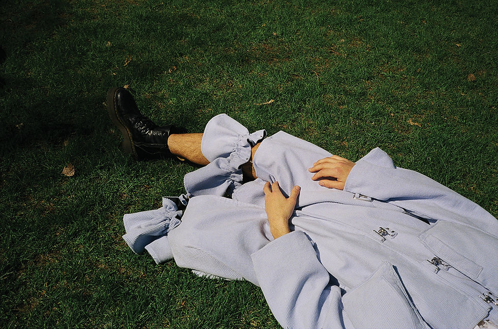 Wan Hua Li's 3-trench coats capsule collection, featuring models Noamane, Emile, and Guillaume, photographed by William Tetreault. Published in LIGNES DE FUITE.