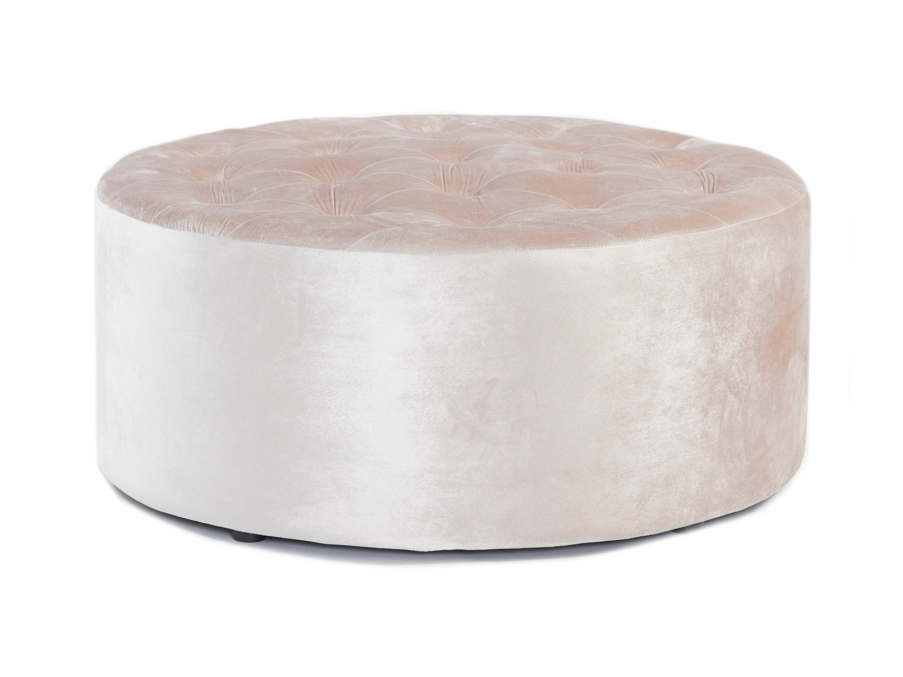 Tufted Velvet Ottoman Pale Pink darbyandgrey