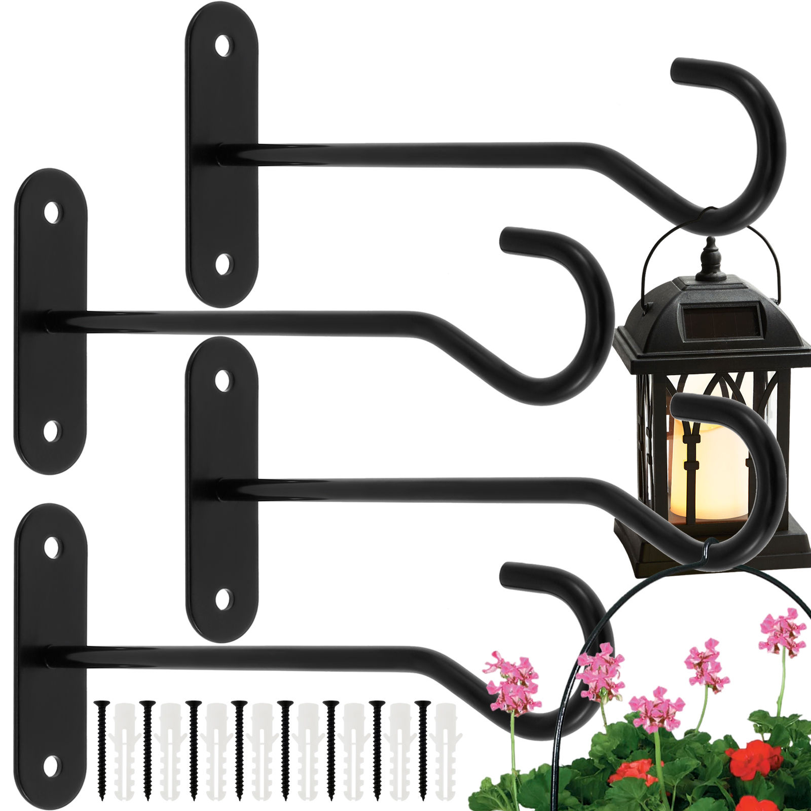 Vintage Iron Wall-Mounted Flower Pot Holders
