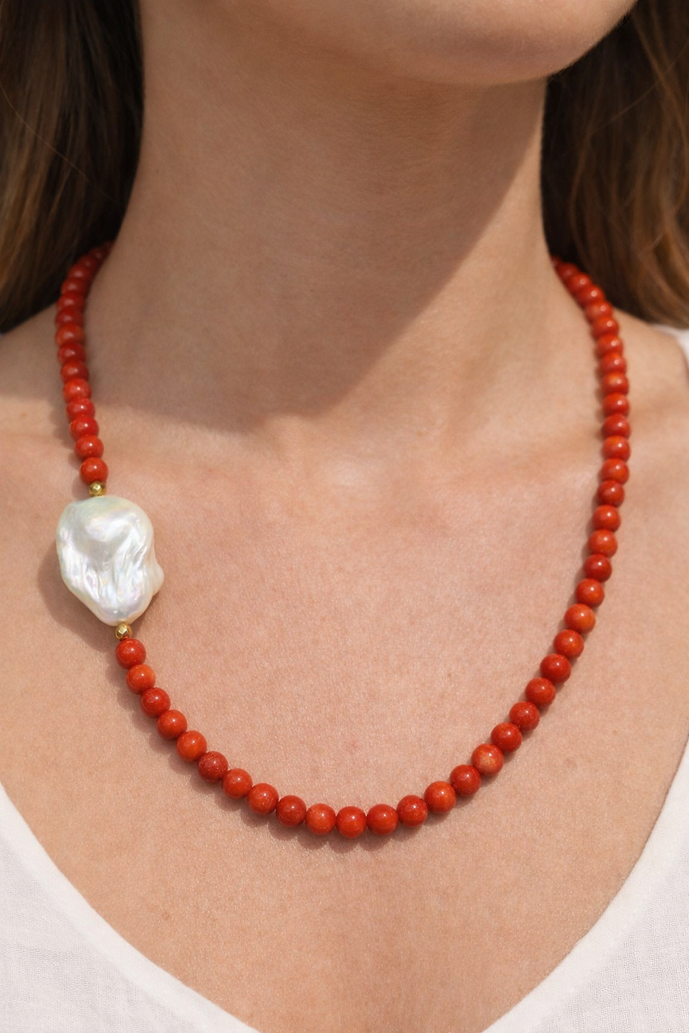 Zarif Barok inci mercan kolyemiz