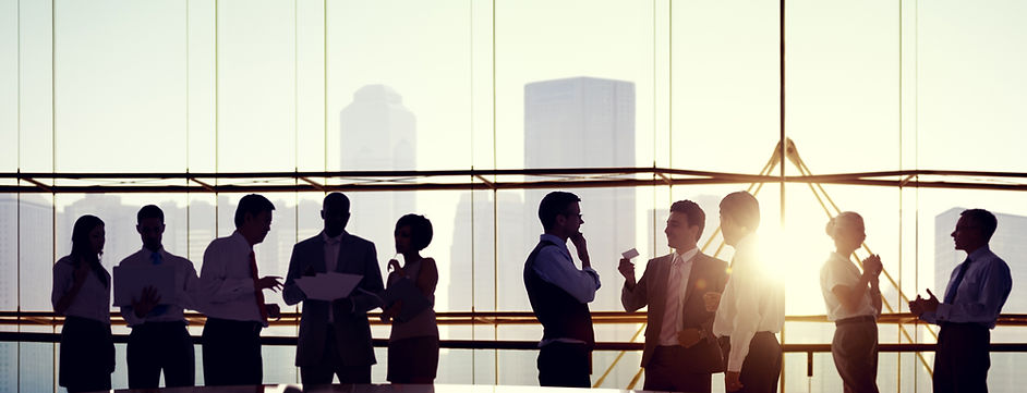 People in a tower block business meeting