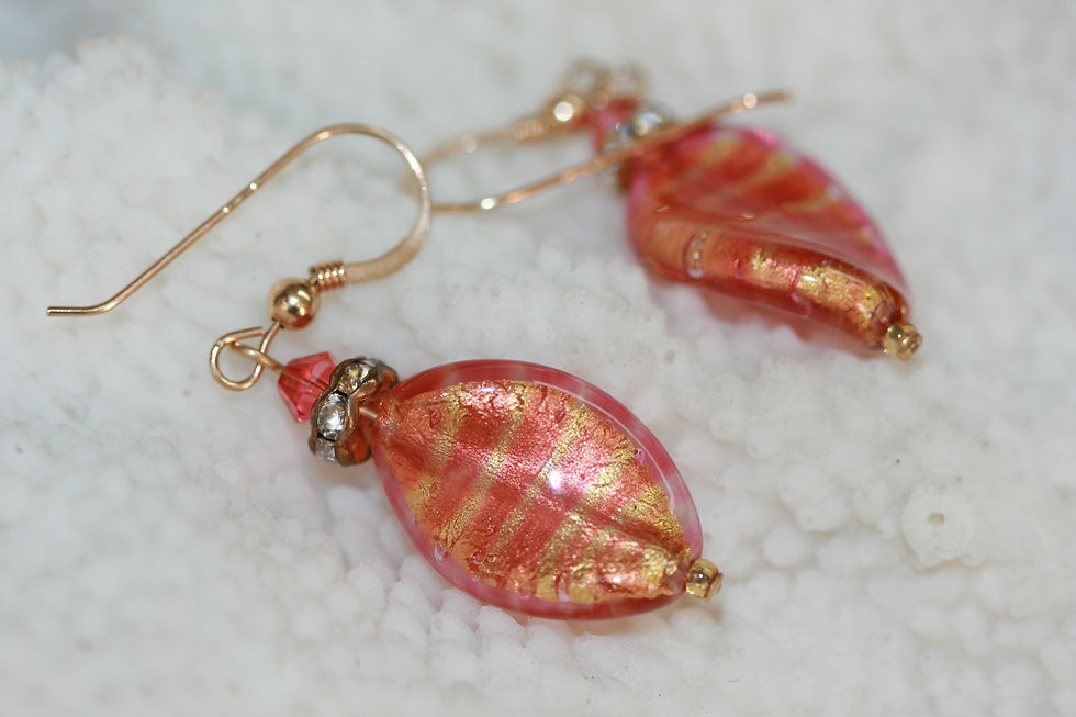 Thumbnail: Murano glass gold foil earrings MGGE -01