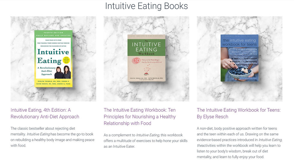 various books on intuitive eating