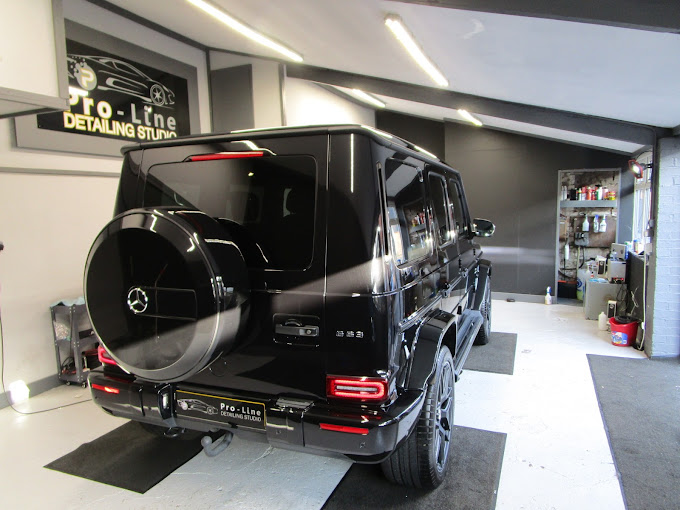 Black Mercedes G-Class interior detailed at ProLine Detailing Studio