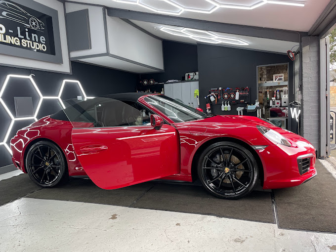 Red Porsche 911 Targa 4S after detailing at ProLine