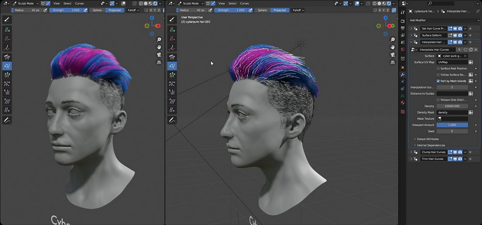 Tela do software de 3D Blender