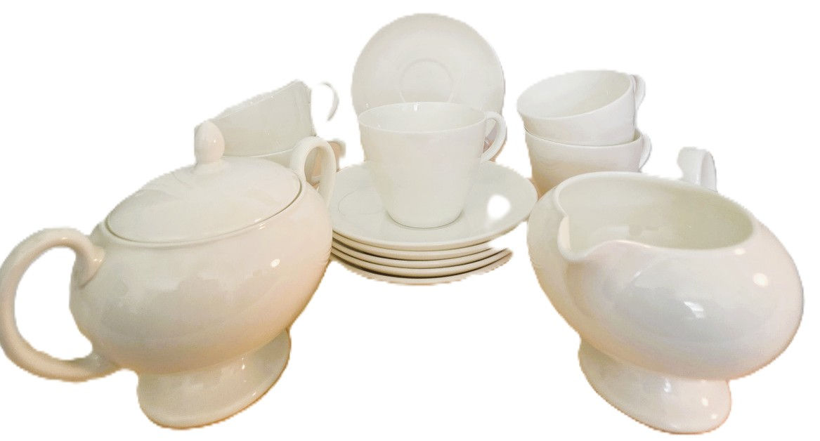 Wedgwood White Bone China Tea Set