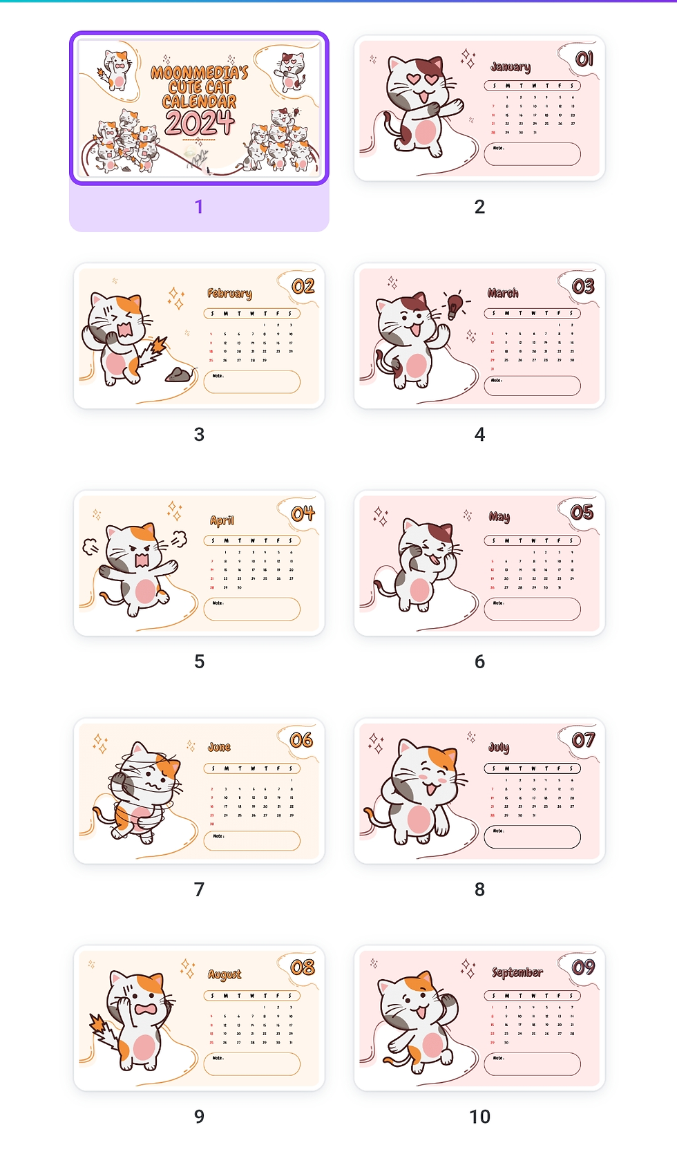 Thumbnail: 2024 Cute Cats Calendar