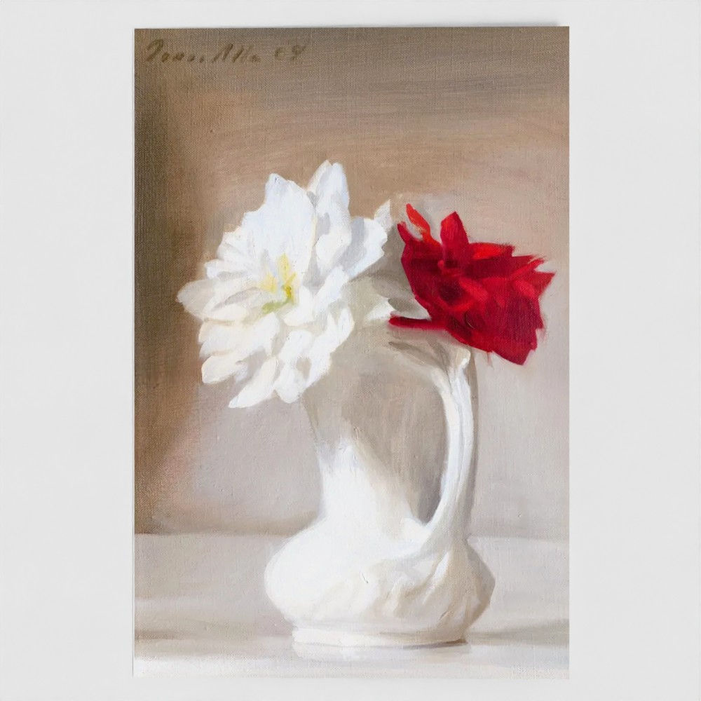 Red and White Flowers in Vase