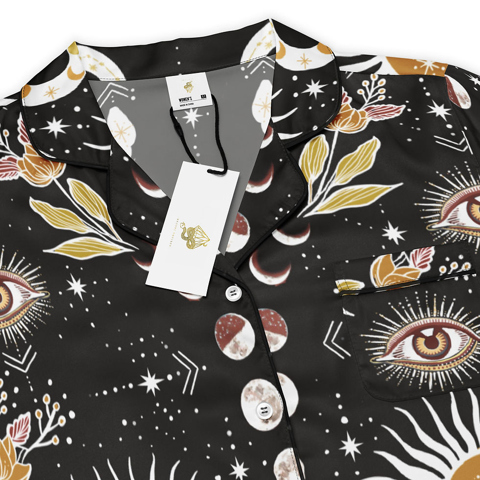 Thumbnail: LUNAR SERPENT All-over print women’s short sleeve pajama top