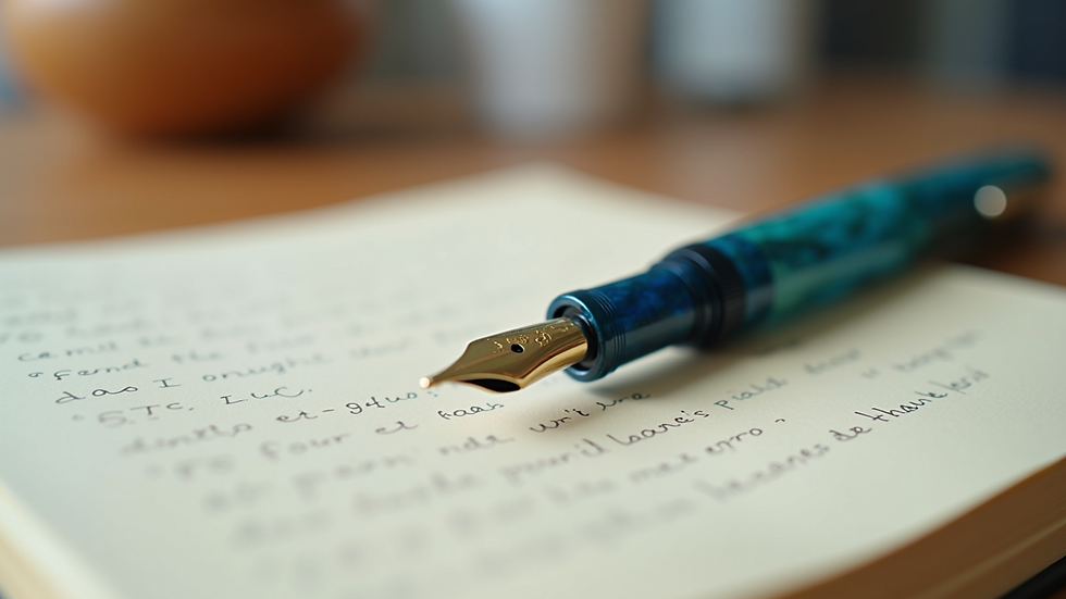 High angle view of a colorful Lamy Safari fountain pen