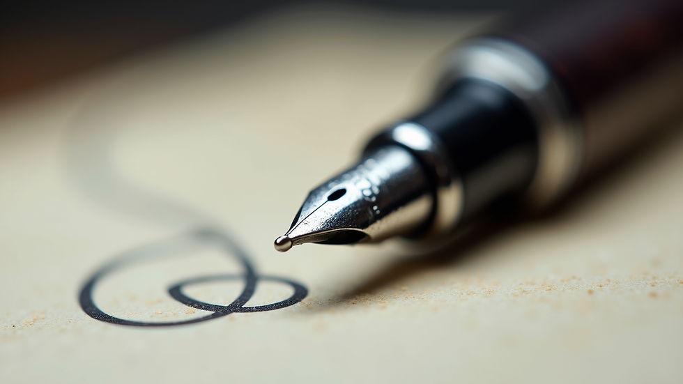 Close-up view of the writing tip of the Caran d'Ache 849 ballpoint pen