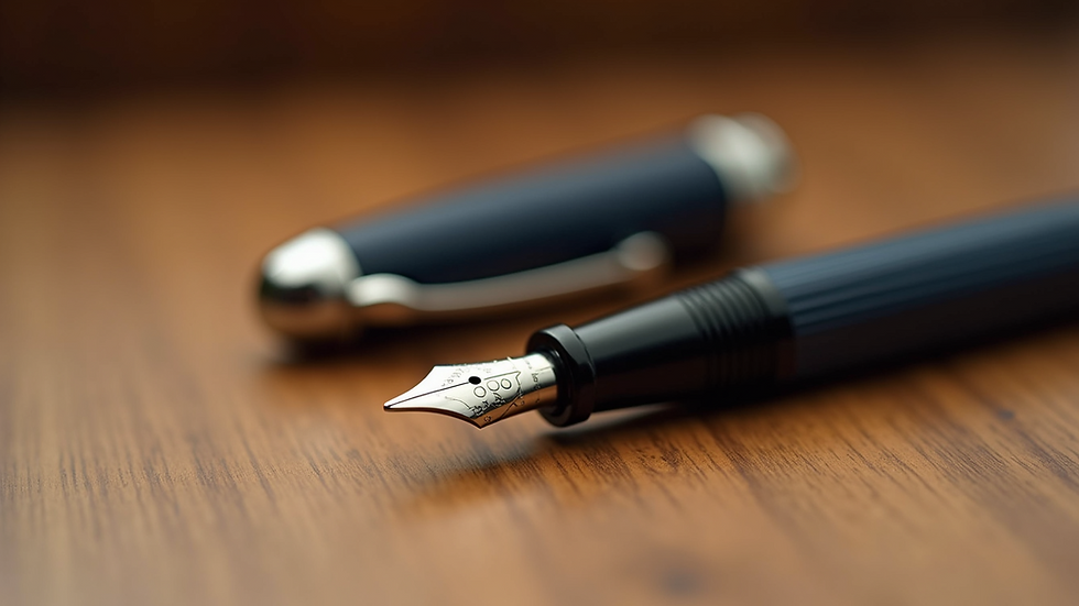 Close-up view of Diplomat Excellence A2 Fountain Pen on a wooden surface