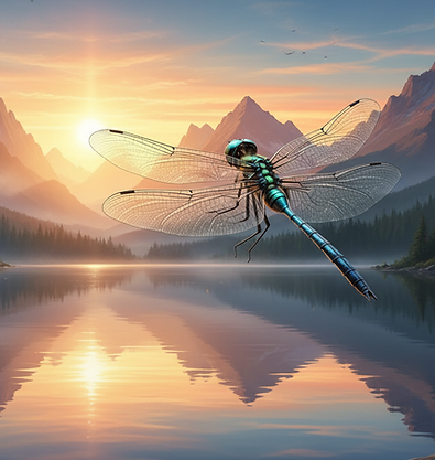 Firefly_GeminiFlash_Use the dragonfly in the image but change the backgrounds for each ima