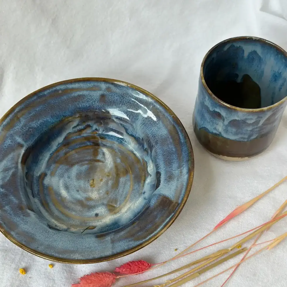 Ręcznie wykonany ceramiczny talerz, średnica 10–35 cm, unikalny wzór, trwały, bezpieczny do użycia w kuchence mikrofalowej i