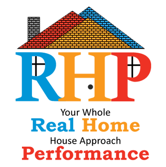 Real Home Performance Inc. Business Logo for a Heating and Air Conditioning, Duct Cleaning, Indoor Air Quality, Air Cleaner, Humidifier, Dryer Vent Cleaning, Home Performance Testing and Air Sealing Business