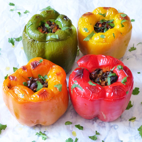 Vegan Lentil Stuffed Bell Peppers