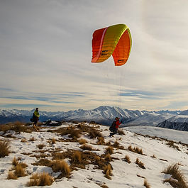 Paraglider launching