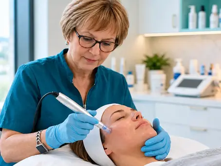 Professional microneedling treatment at Iris Beauty Solution in Vancouver