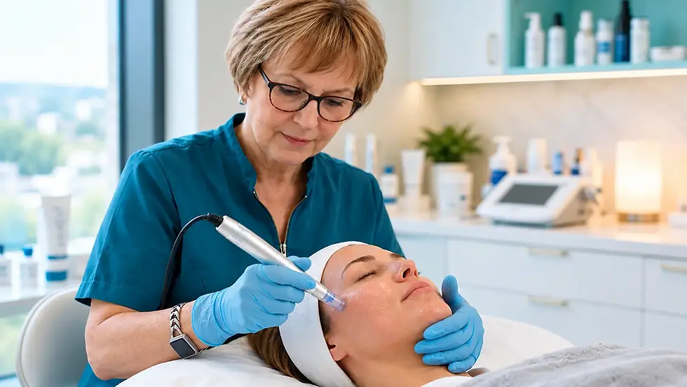Professional microneedling treatment at Iris Beauty Solution in Vancouver
