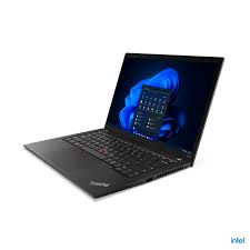Thumbnail: Black ThinkPad laptop with screen on, Intel logo