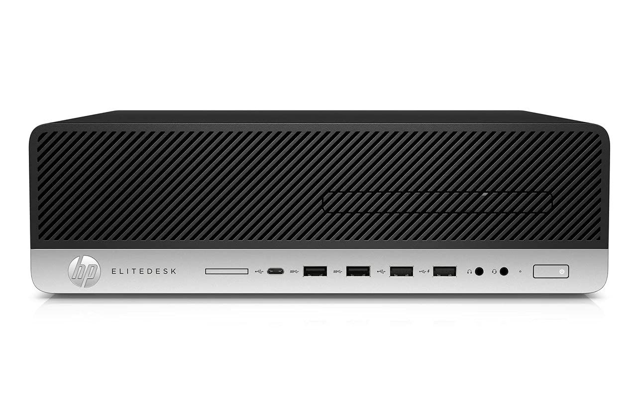 Front of HP EliteDesk computer with ports