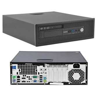 Thumbnail: HP desktop PC, front and rear views