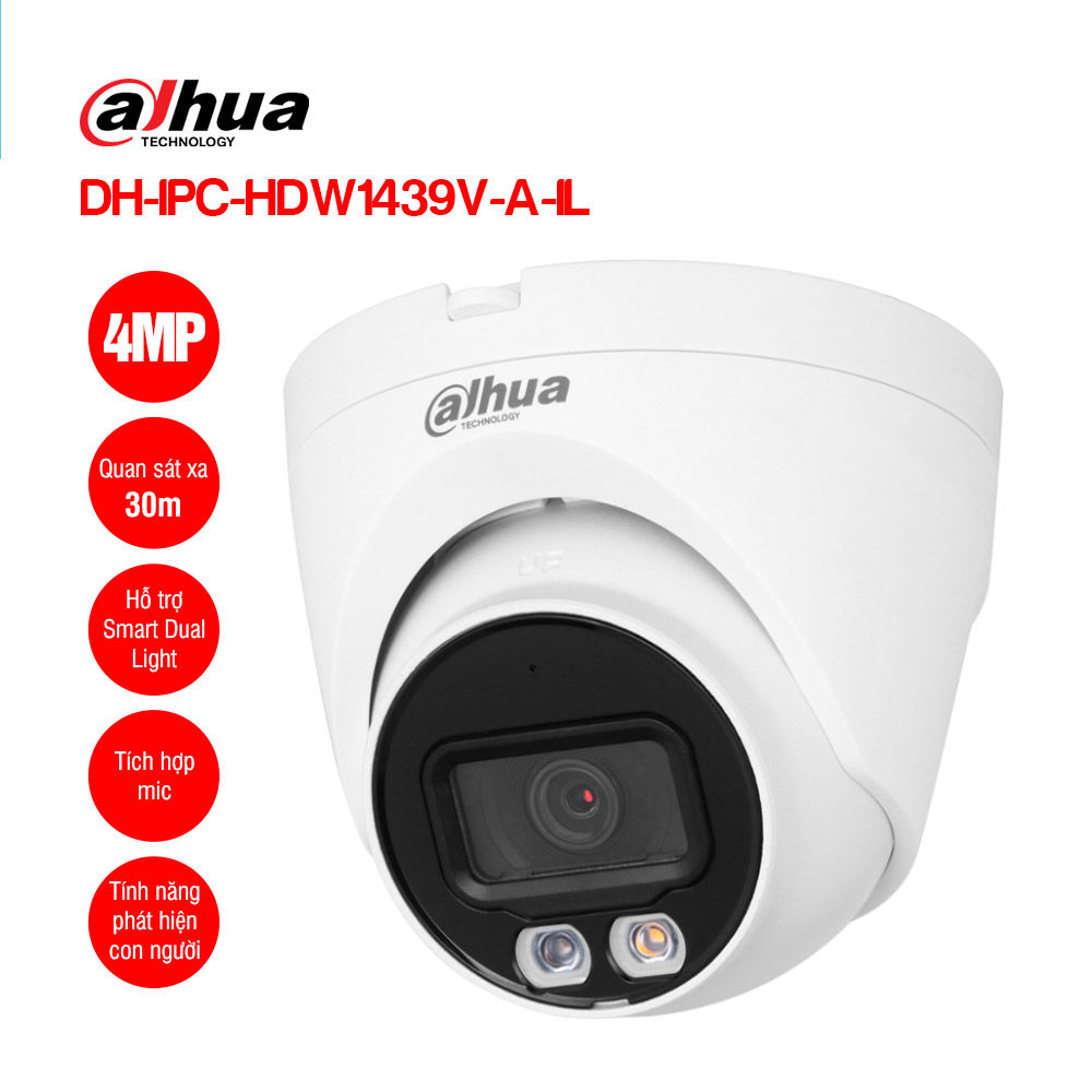 DAHUA DH-IPC-HDW1439V-A-IL Dome 4MP (2.8 mm) Entry Smart Dual Light Network Cam… at Intechs Computers, Nairobi