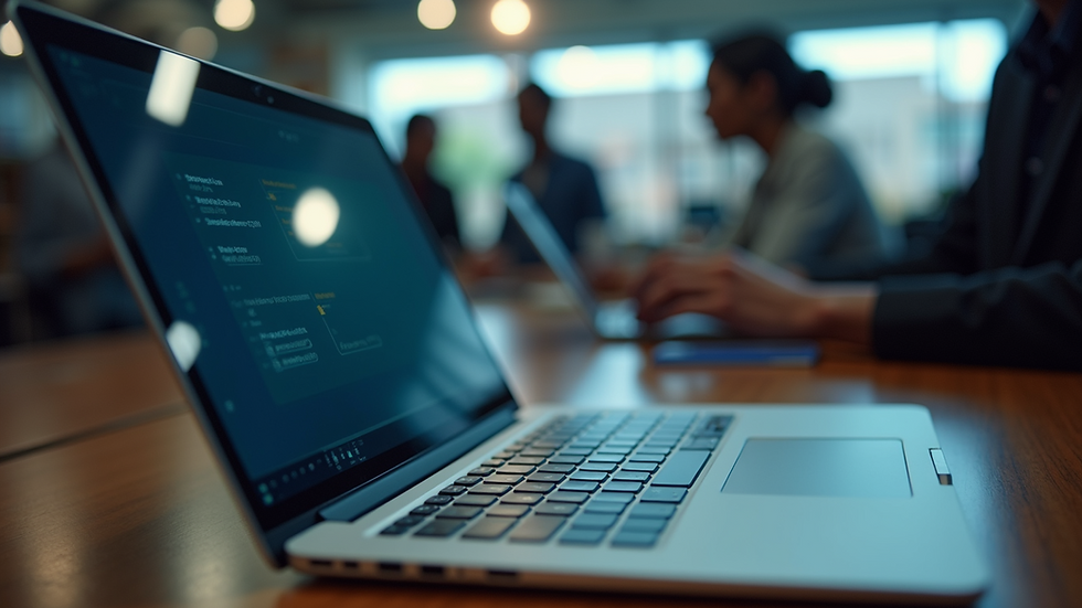 Close-up view of a laptop keyboard and screen in a Nairobi electronics store