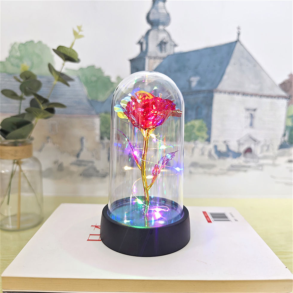 Thumbnail: LED Valentine Day Gift For Girlfriend Eternal Rose Light 24K Gold Foil Flower In