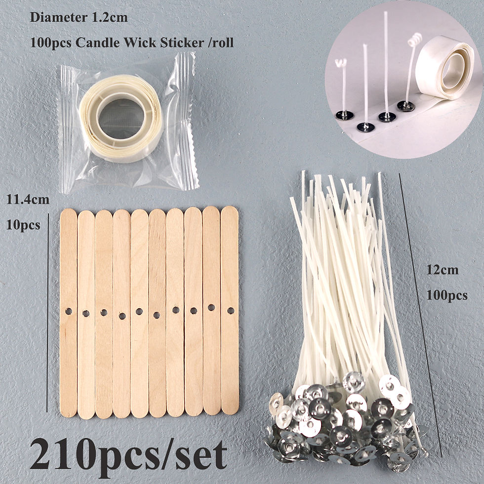 Thumbnail: Smokeless Candle Wicks 2.6-20cm Pre-Waxed Cotton Core Wicks with Metal Sustainer