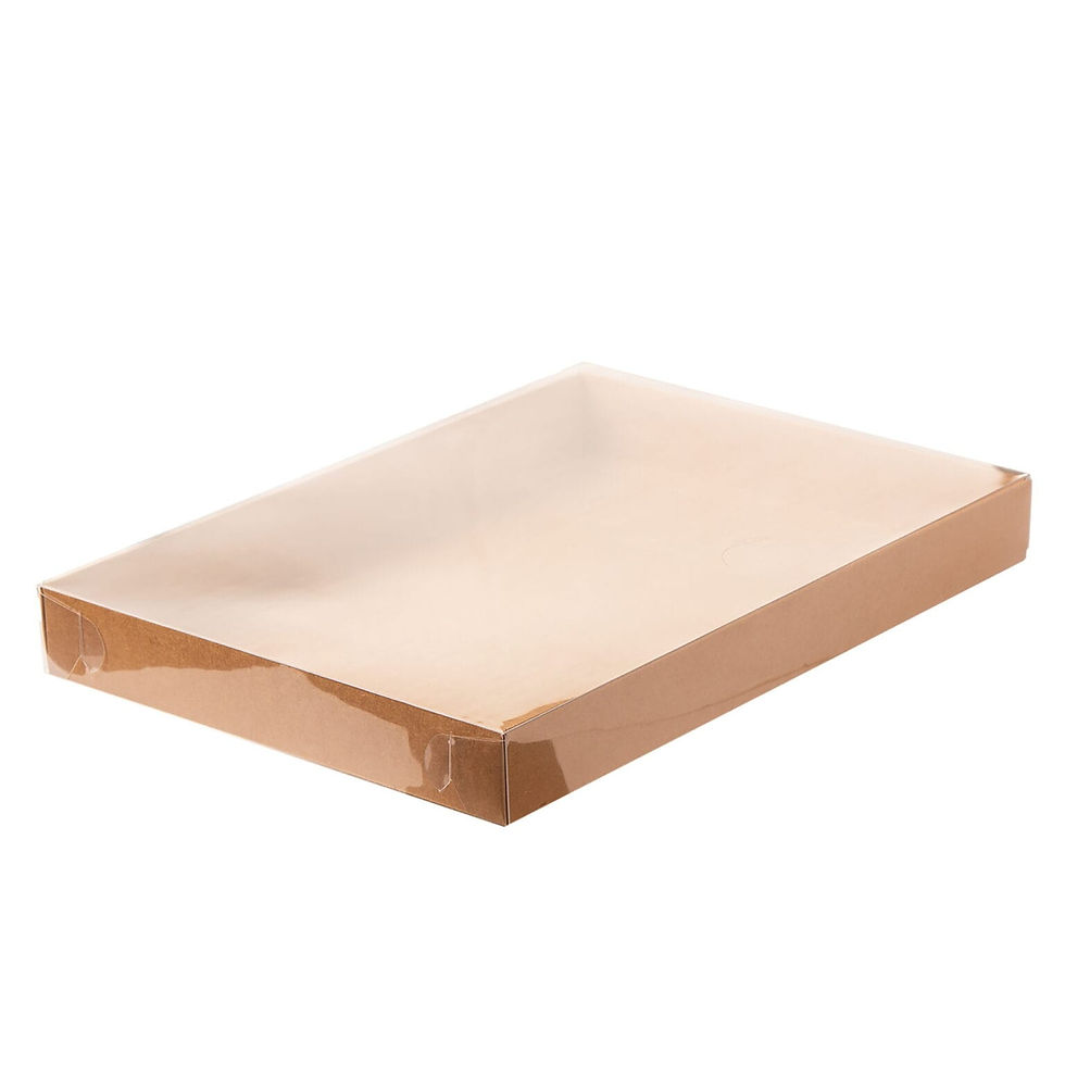 6יח קופסאות קרטון חום 25/35/4 ס"מ מכסה PVC- מכסה חיצוני