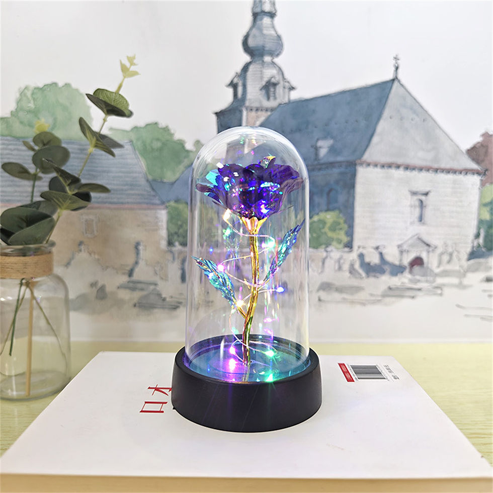 Thumbnail: LED Valentine Day Gift For Girlfriend Eternal Rose Light 24K Gold Foil Flower In