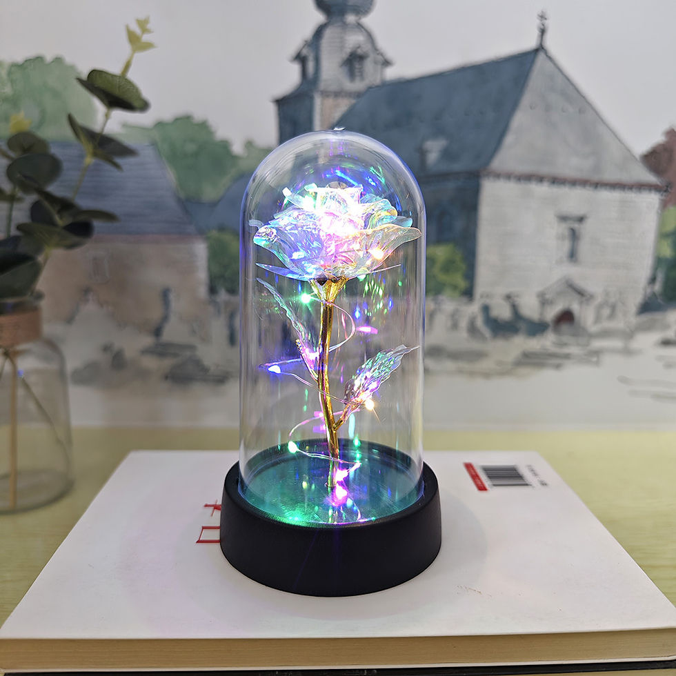 Thumbnail: LED Valentine Day Gift For Girlfriend Eternal Rose Light 24K Gold Foil Flower In