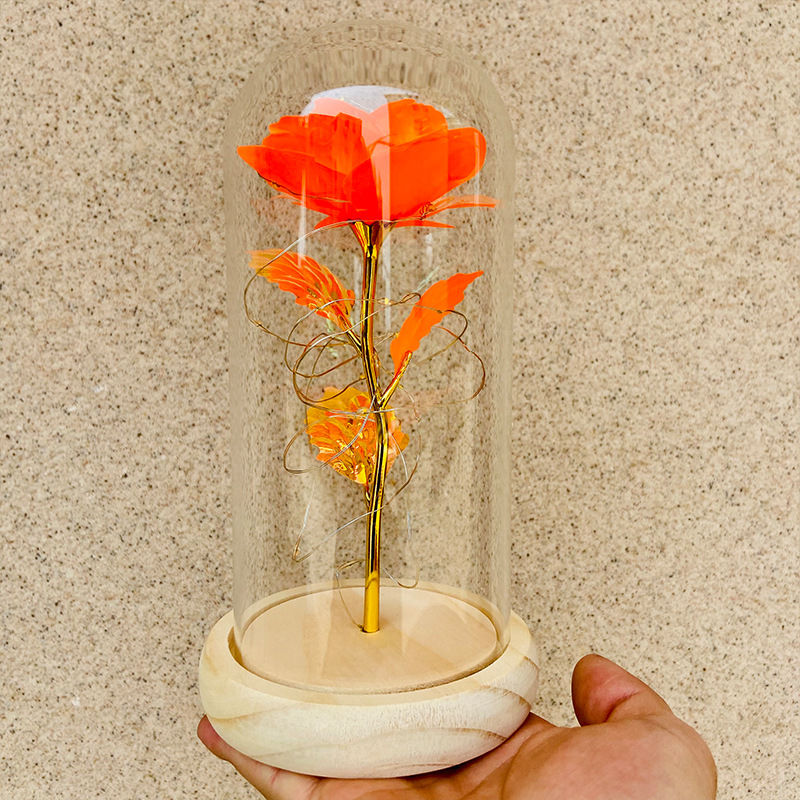 Thumbnail: LED Valentine Day Gift For Girlfriend Eternal Rose Light 24K Gold Foil Flower In