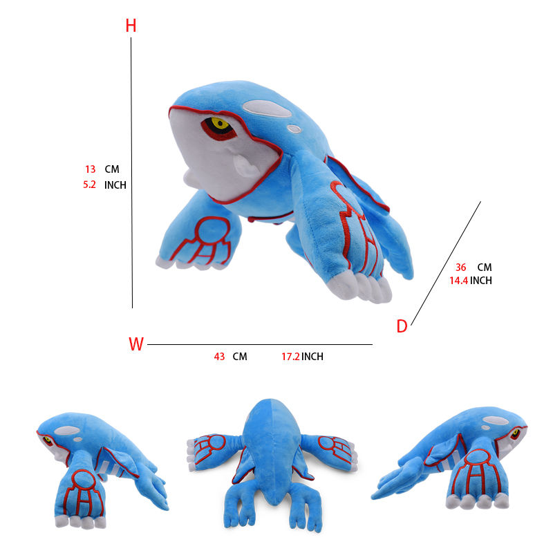Thumbnail: Pokemon Kyogre Shiny Kyogre Plush Toy  Ancient Kawaii Whale Soft Stuffed Animal 