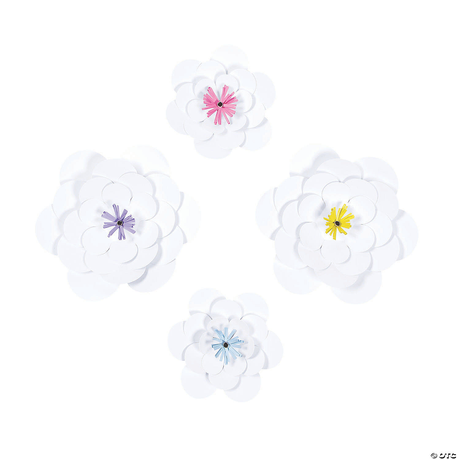 Large Paper Flowers- White
