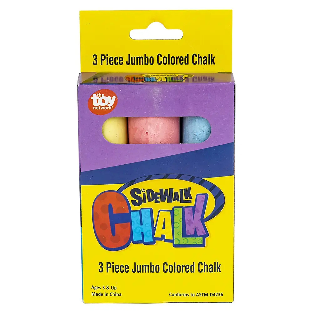 3PC Jumbo Sidewalk Chalk 4"