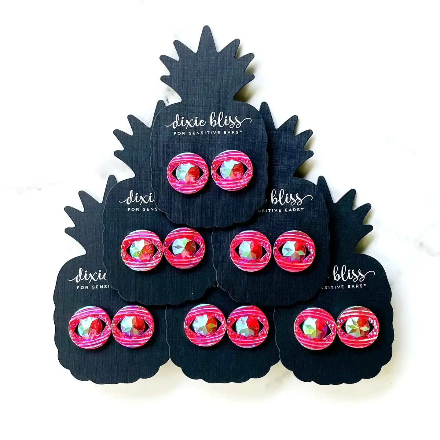 Alluring Rhinestones in Foxy Pink Earring