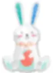 33" White Funny Bunny Foil Balloon